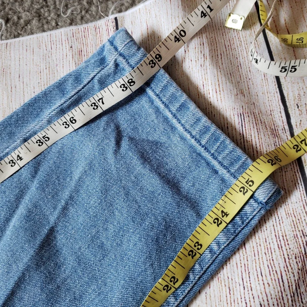 WHO WHAT WEAR Blue Paper Bag hi-rise Jeans 8 - Picture 7 of 7
